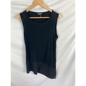 Vince Camuto Black Longline Asymmetrical Tank Size Small